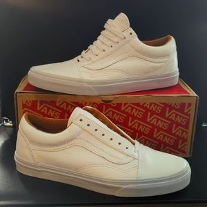 White leather Vans size 9 men or 10.5 women